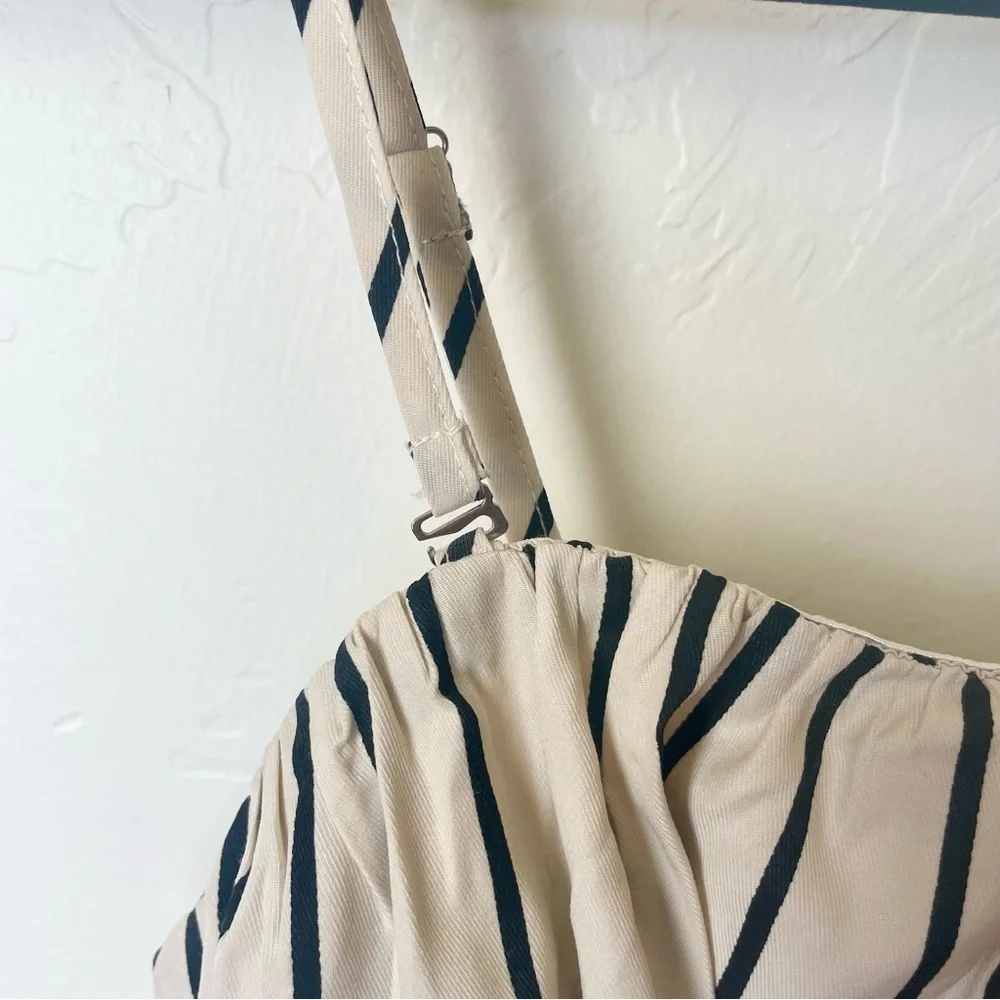 Bebe Twill Stripe Balloon Sleeve 2 Piece Bolero Set - Picture 10 of 14